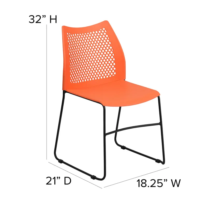 Home and Office Sled Base Stack Chair with Air-Vent Back - Guest Chair