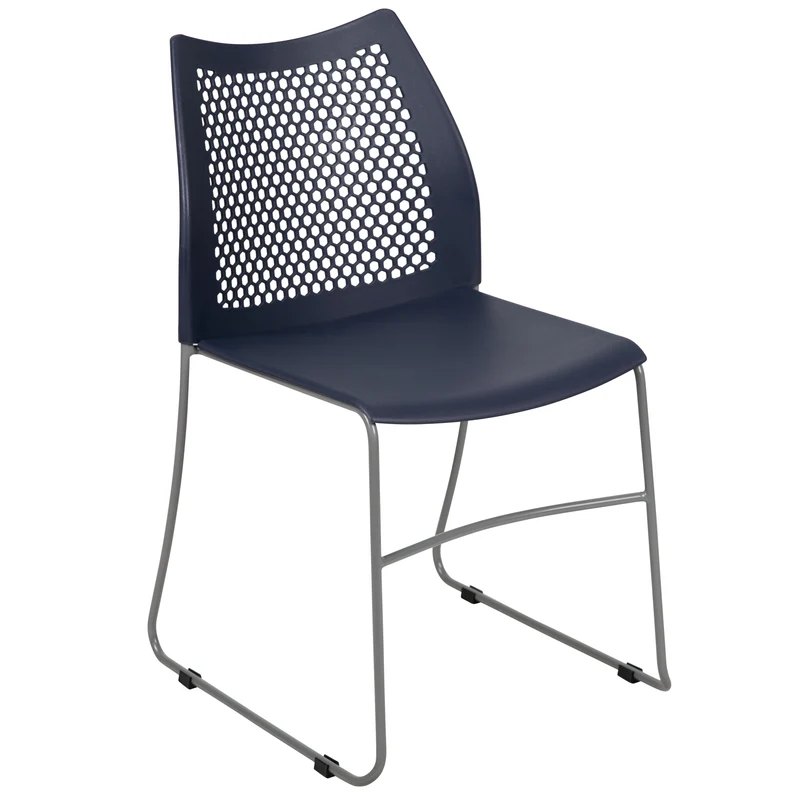 Home and Office Sled Base Stack Chair with Air-Vent Back - Guest Chair
