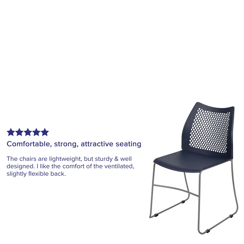 Home and Office Sled Base Stack Chair with Air-Vent Back - Guest Chair