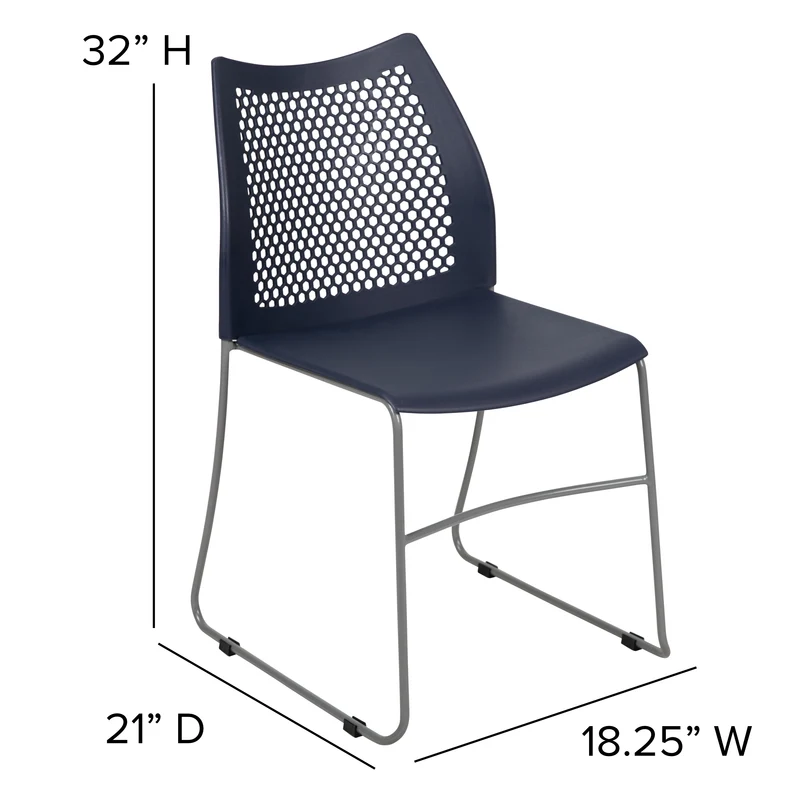 Home and Office Sled Base Stack Chair with Air-Vent Back - Guest Chair