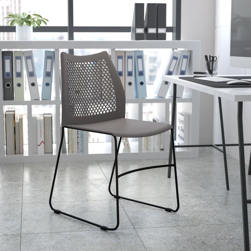Home and Office Sled Base Stack Chair with Air-Vent Back - Guest Chair