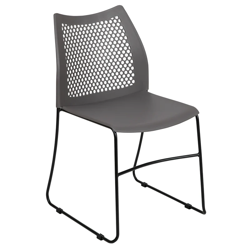 Home and Office Sled Base Stack Chair with Air-Vent Back - Guest Chair