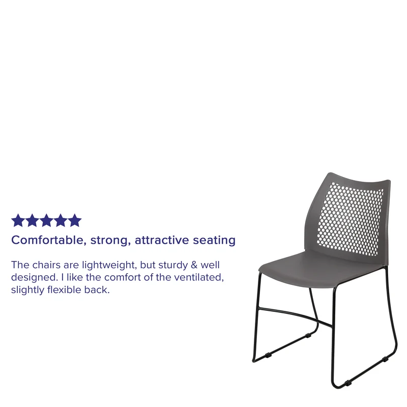 Home and Office Sled Base Stack Chair with Air-Vent Back - Guest Chair