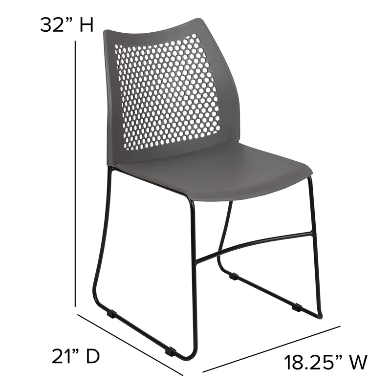 Home and Office Sled Base Stack Chair with Air-Vent Back - Guest Chair