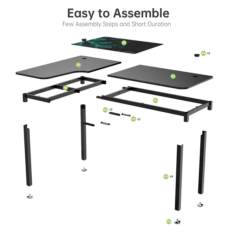 L-Shaped Office Desk (60"x23")