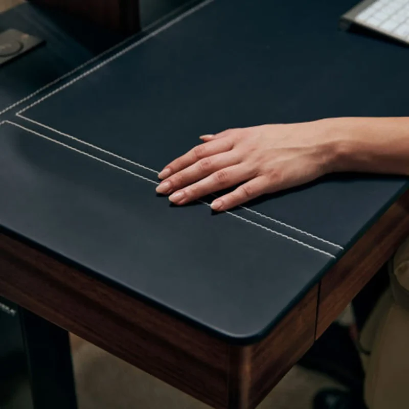 Faux Saddle Leather Adjustable Standing Desk (55"x23")