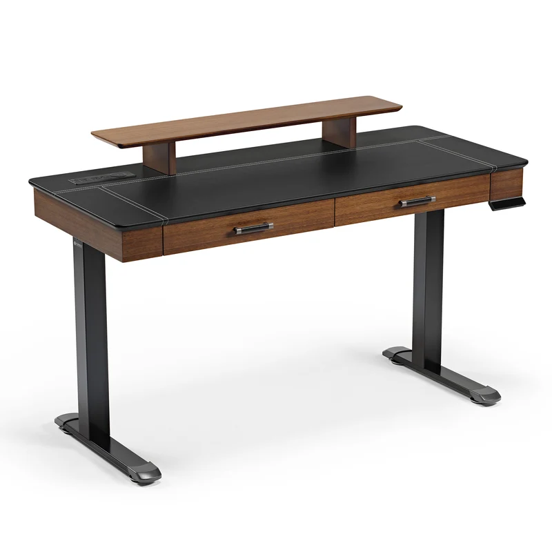 Faux Saddle Leather Adjustable Standing Desk (55"x23")