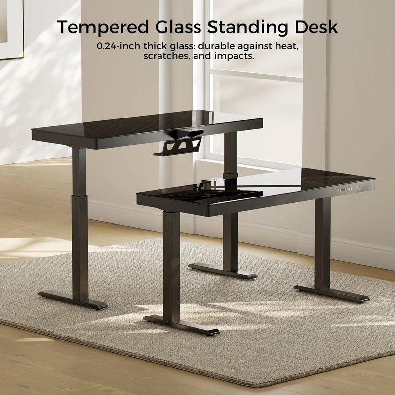 GTG-G55, Glass Desktop Gaming Standing Desk (55"x23")