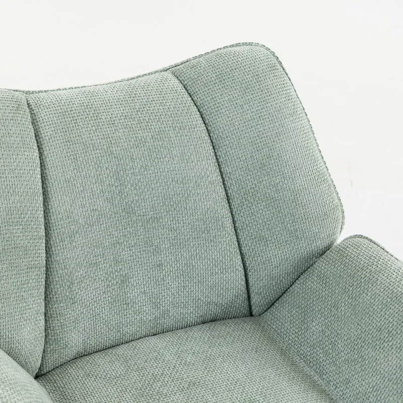 Boudoir Accent Chair – Chenille Fabric with Matt Black Steel Legs for Living Room and Bedroom