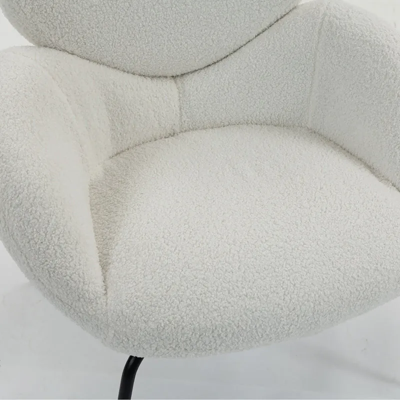 Boudoir Teddy Fleece Occasional Chair – White Living Room and Bedroom