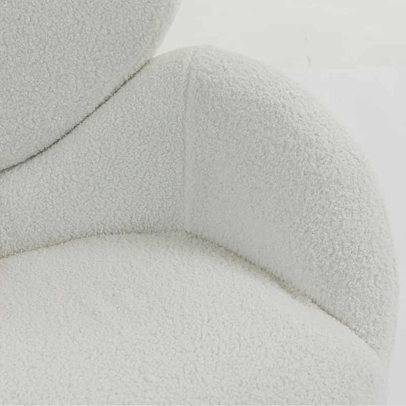 Boudoir Teddy Fleece Occasional Chair – White Living Room and Bedroom
