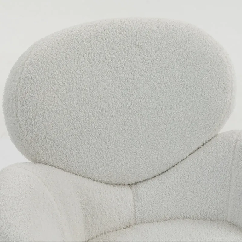 Boudoir Teddy Fleece Occasional Chair – White Living Room and Bedroom