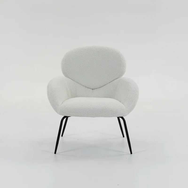 Boudoir Teddy Fleece Occasional Chair – White Living Room and Bedroom