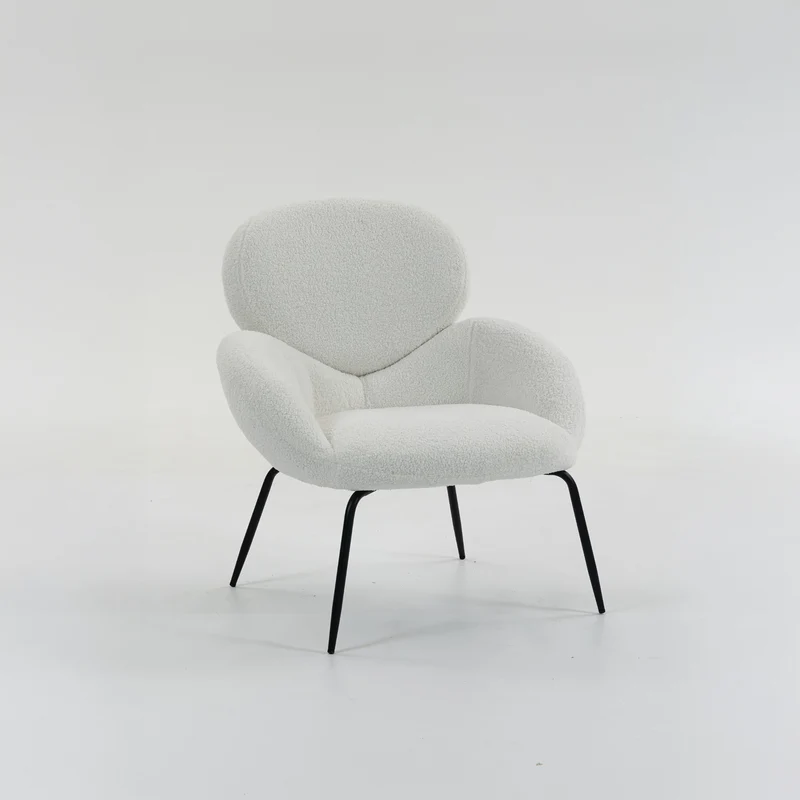 Boudoir Teddy Fleece Occasional Chair – White Living Room and Bedroom