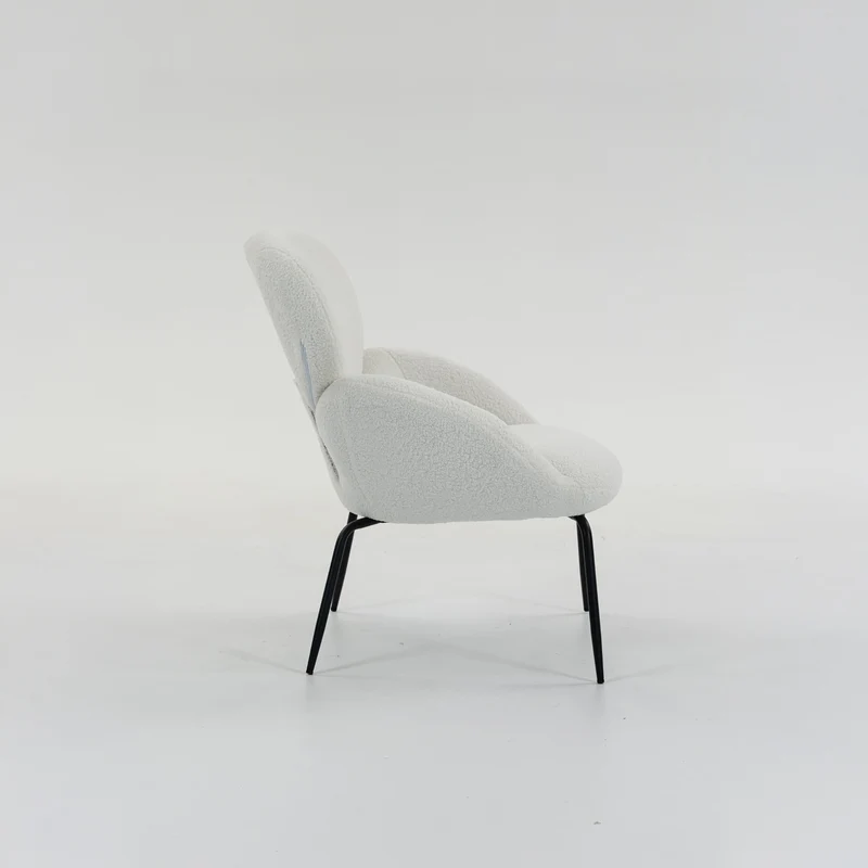 Boudoir Teddy Fleece Occasional Chair – White Living Room and Bedroom