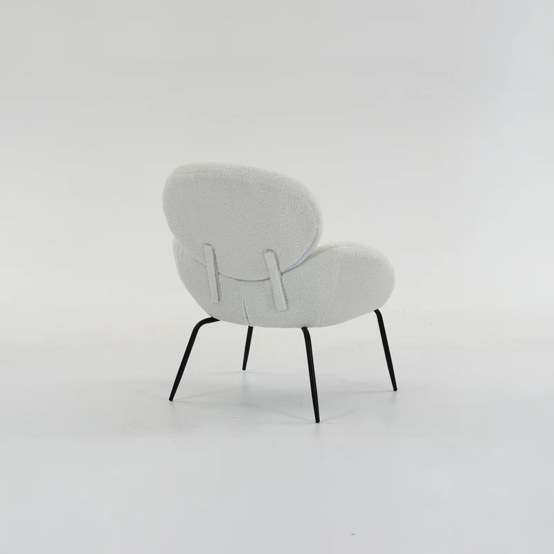 Boudoir Teddy Fleece Occasional Chair – White Living Room and Bedroom