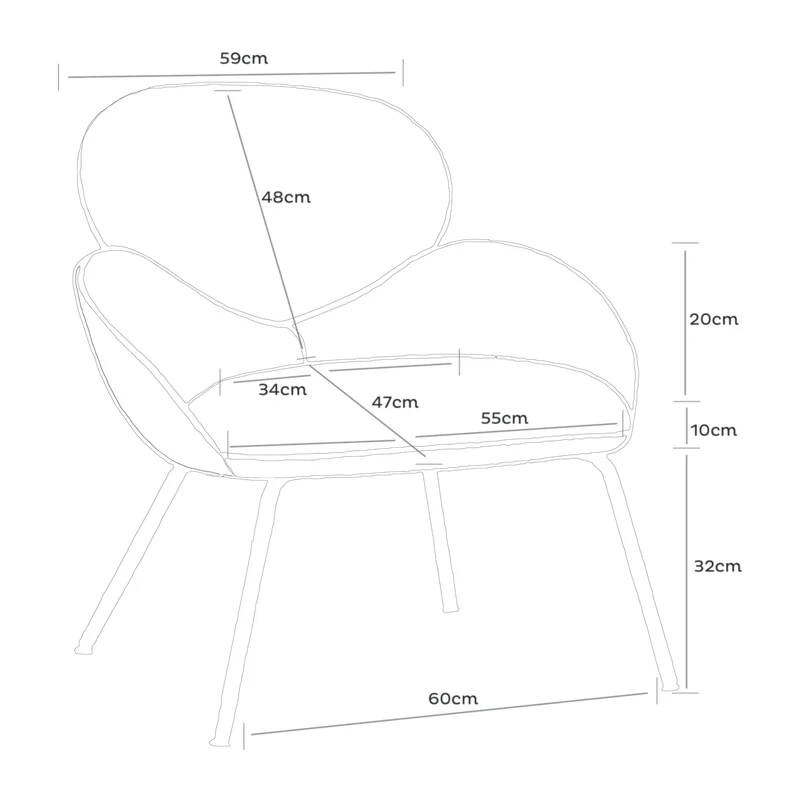 Boudoir Teddy Fleece Occasional Chair – White Living Room and Bedroom