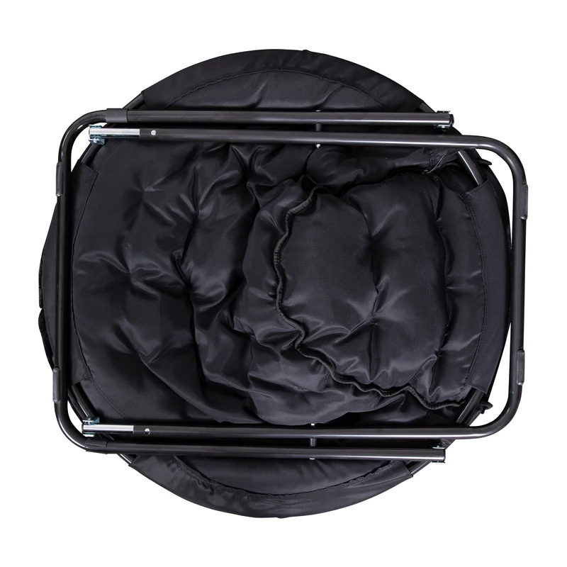 Ersa Oversize Folding Saucer Chair with Cozy Faux Fur Cushion and Metal Frame for Dorms, Bedrooms, Apartments and More