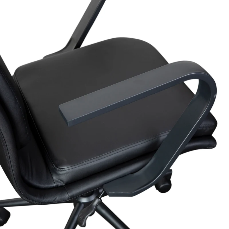 Ziva Modern Upholstered Mid-Back Home Office Chair with Arms and 5 Star Base