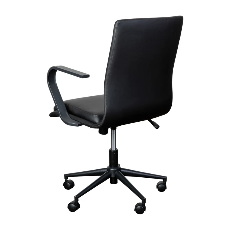 Ziva Modern Upholstered Mid-Back Home Office Chair with Arms and 5 Star Base