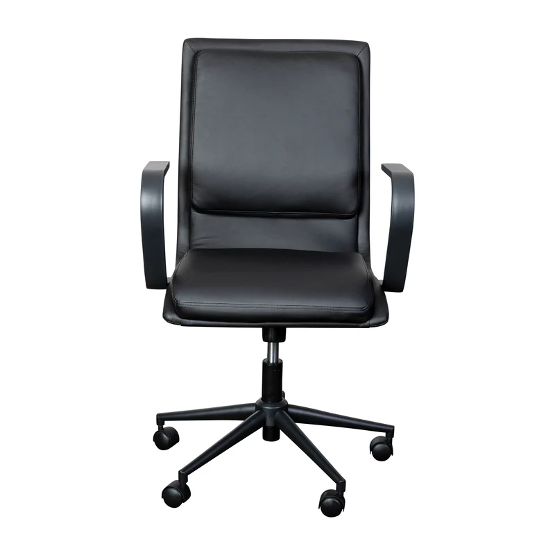 Ziva Modern Upholstered Mid-Back Home Office Chair with Arms and 5 Star Base