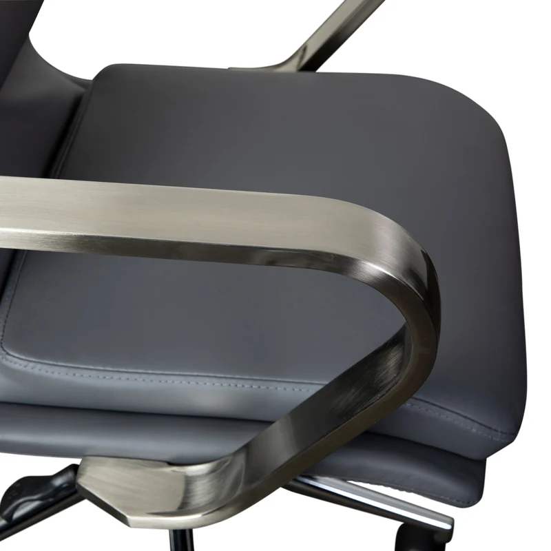 Ziva Modern Upholstered Mid-Back Home Office Chair with Arms and 5 Star Base