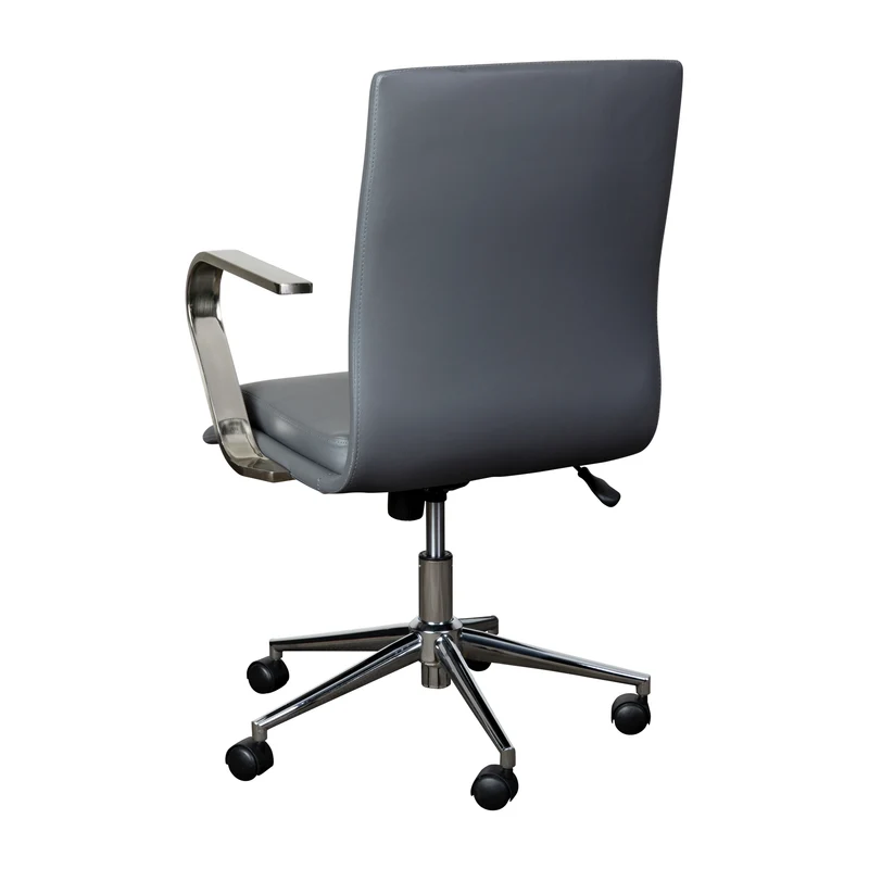 Ziva Modern Upholstered Mid-Back Home Office Chair with Arms and 5 Star Base