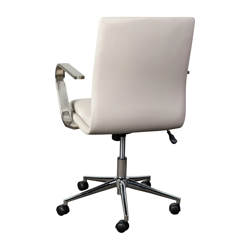 Ziva Modern Upholstered Mid-Back Home Office Chair with Arms and 5 Star Base