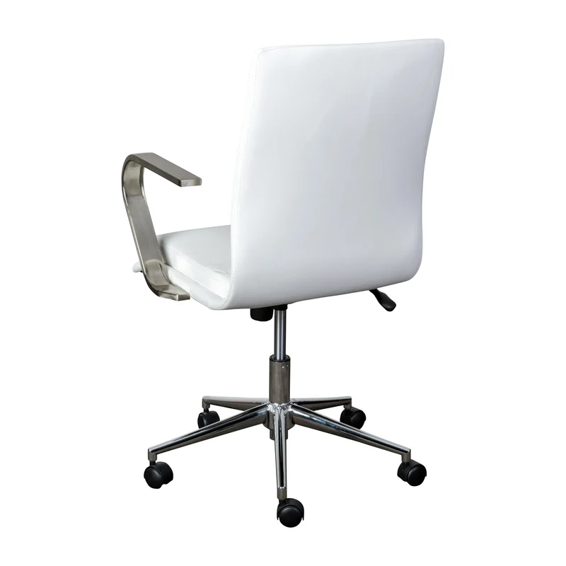 Ziva Modern Upholstered Mid-Back Home Office Chair with Arms and 5 Star Base