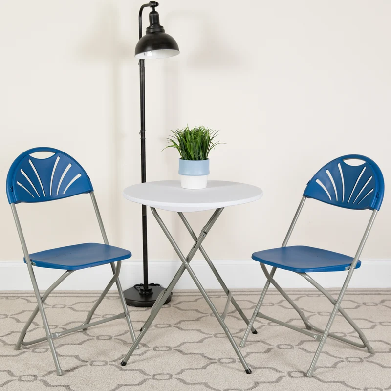 8 Pack Wedding/Event Stackable Fan Back Plastic Folding Chair