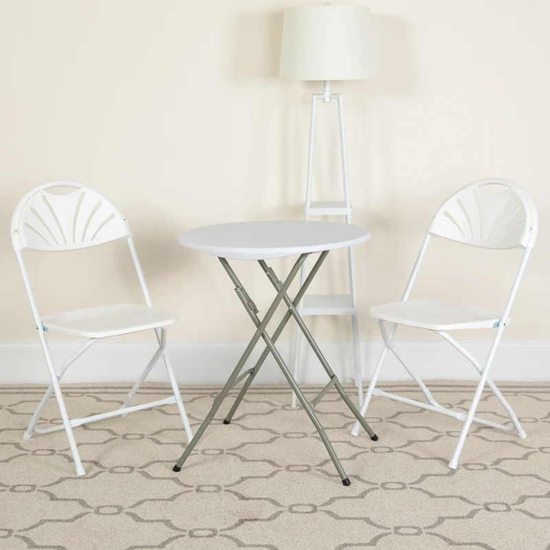 8 Pack Wedding/Event Stackable Fan Back Plastic Folding Chair