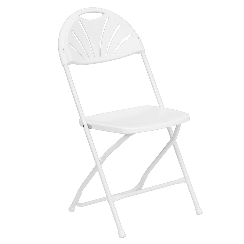8 Pack Wedding/Event Stackable Fan Back Plastic Folding Chair