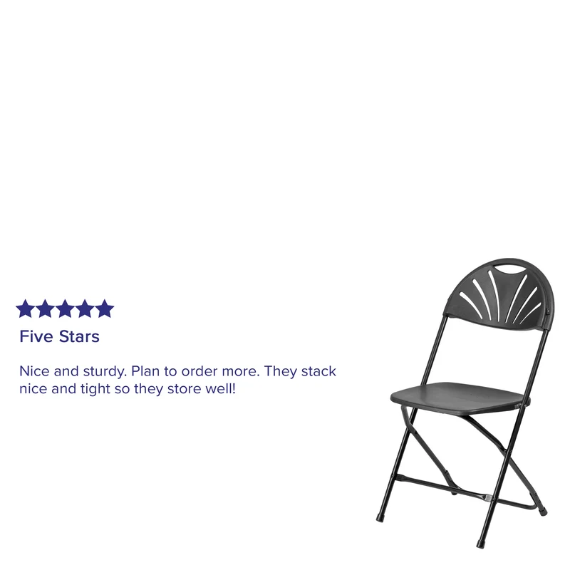 8 Pack Wedding/Event Stackable Fan Back Plastic Folding Chair