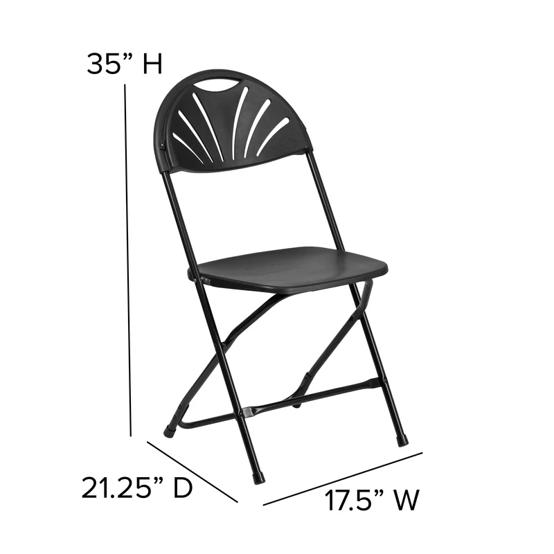8 Pack Wedding/Event Stackable Fan Back Plastic Folding Chair