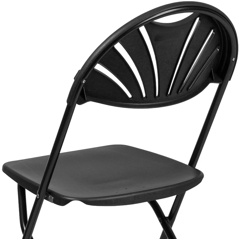 8 Pack Wedding/Event Stackable Fan Back Plastic Folding Chair