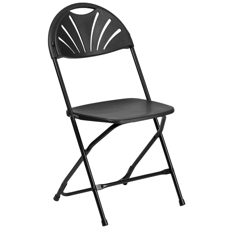 8 Pack Wedding/Event Stackable Fan Back Plastic Folding Chair