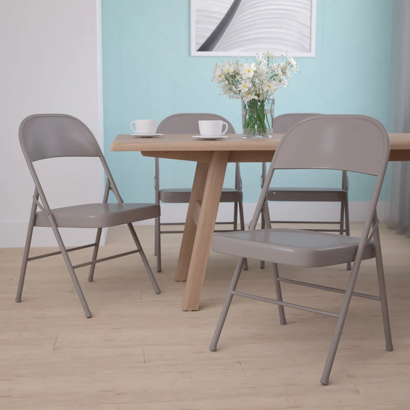 4 Pack Double Braced Commercial Party Events Steel Metal Folding Chair