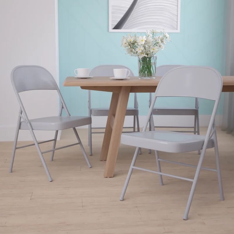 4 Pack Double Braced Commercial Party Events Steel Metal Folding Chair
