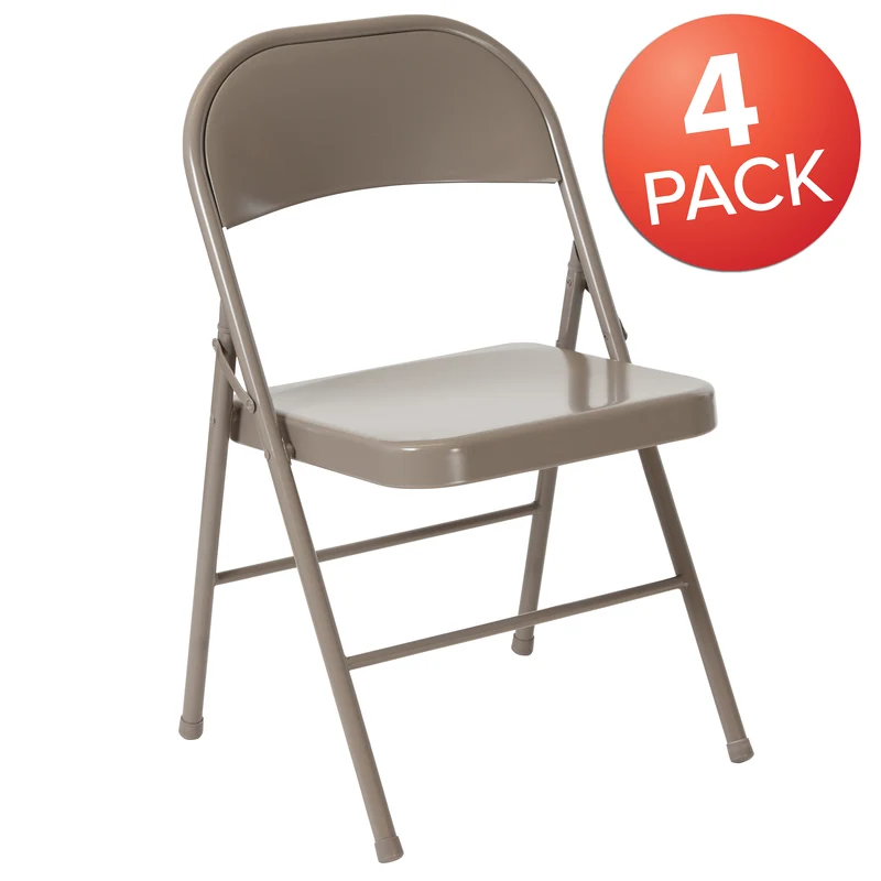 4 Pack Double Braced Commercial Party Events Steel Metal Folding Chair