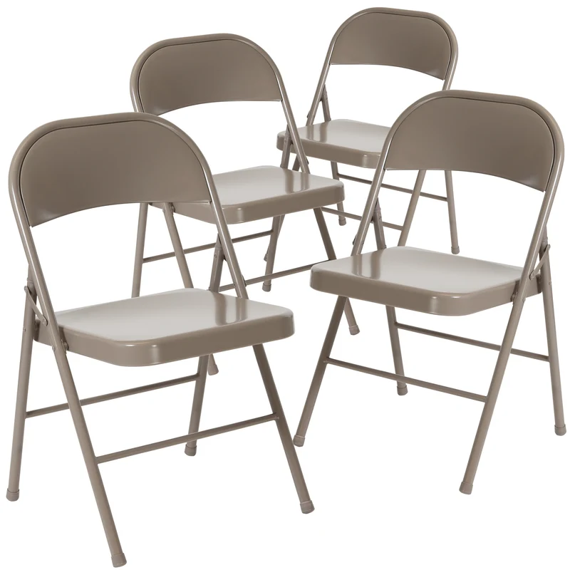 4 Pack Double Braced Commercial Party Events Steel Metal Folding Chair