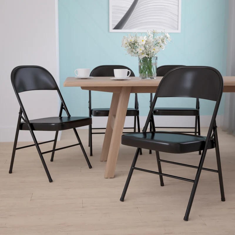 4 Pack Double Braced Commercial Party Events Steel Metal Folding Chair