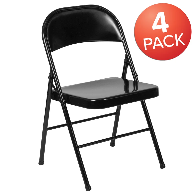 4 Pack Double Braced Commercial Party Events Steel Metal Folding Chair