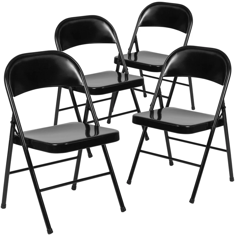 4 Pack Double Braced Commercial Party Events Steel Metal Folding Chair