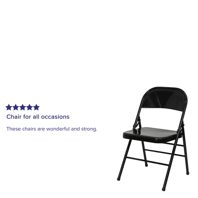 4 Pack Double Braced Commercial Party Events Steel Metal Folding Chair