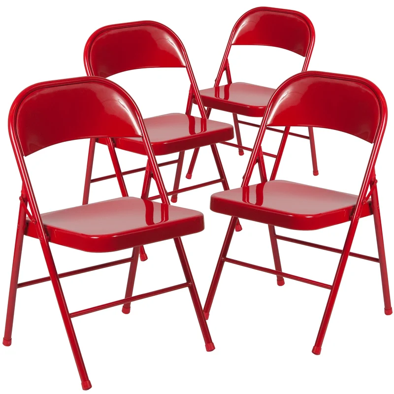 4 Pack Double Braced Commercial Party Events Steel Metal Folding Chair