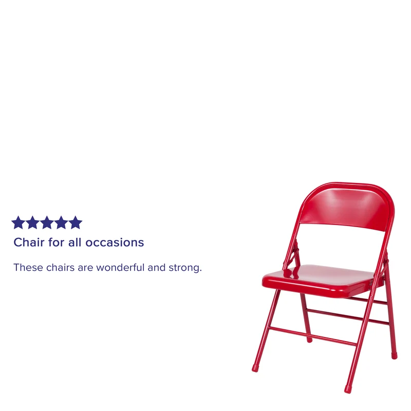 4 Pack Double Braced Commercial Party Events Steel Metal Folding Chair