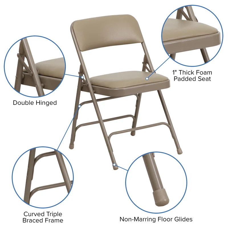 4 Pack Home & Office Portable Party Events Padded Metal Folding Chair