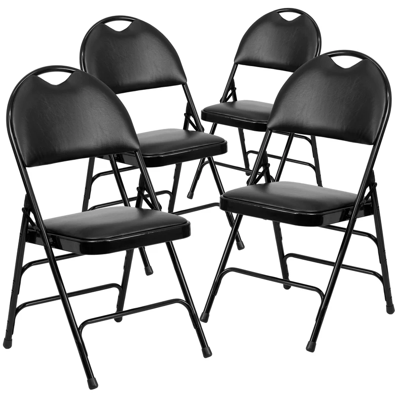 4 Pack Home & Office Easy-Carry Party Events Padded Folding Chair