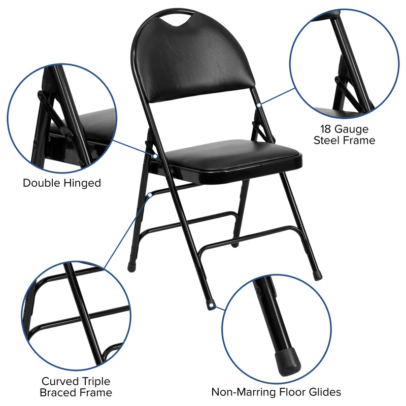 4 Pack Home & Office Easy-Carry Party Events Padded Folding Chair