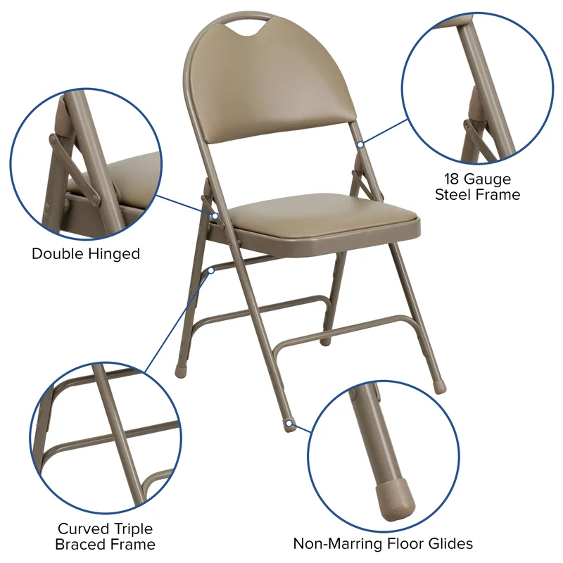 4 Pack Home & Office Easy-Carry Party Events Padded Folding Chair